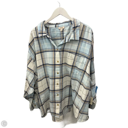 Top Long Sleeve By Ana In Plaid Pattern, Size: 3x