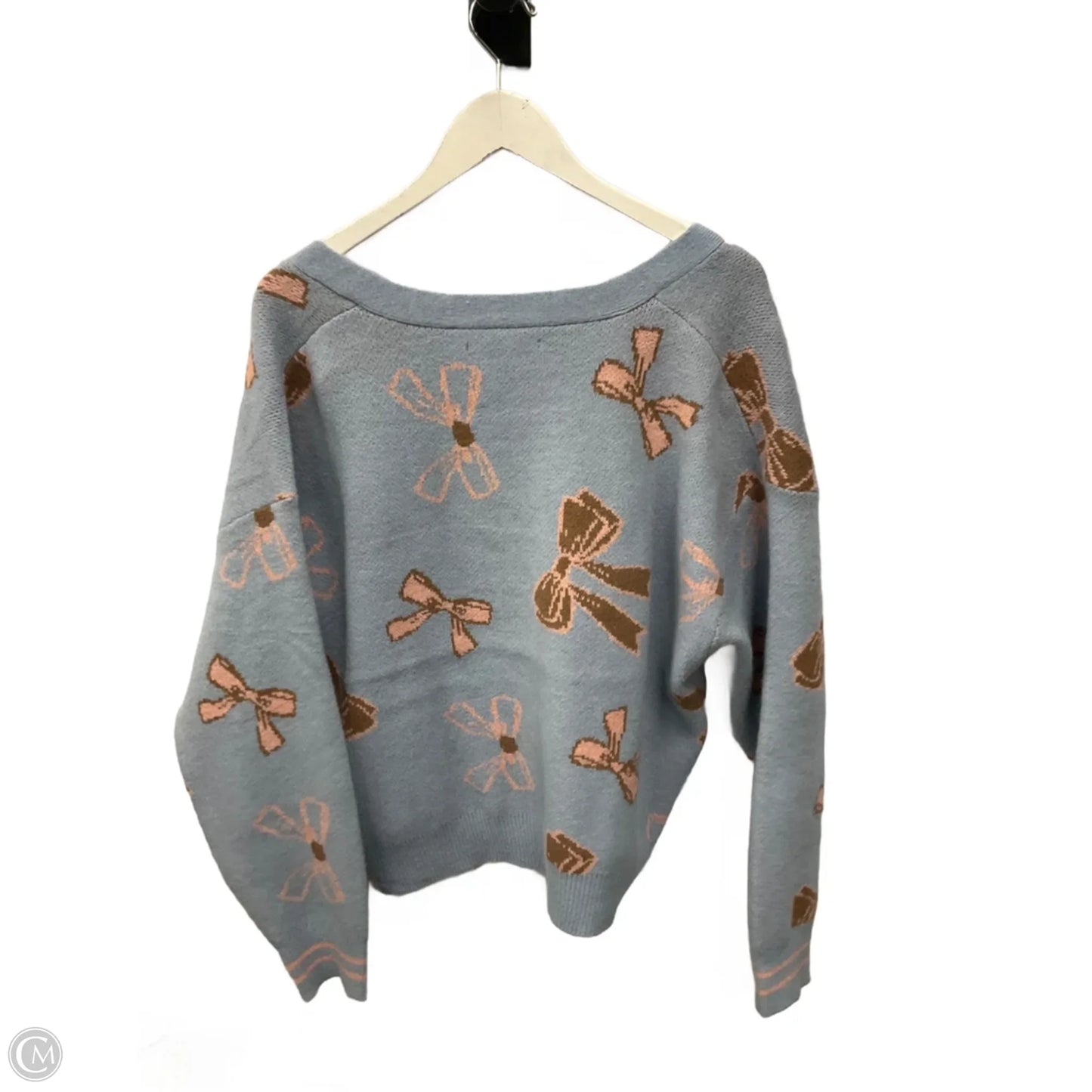 Sweater Cardigan By Celebrity Pink In Blue, Size: 3x