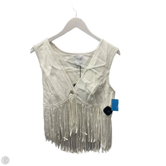 Vest Other By Clothes Mentor In White Denim, Size: L