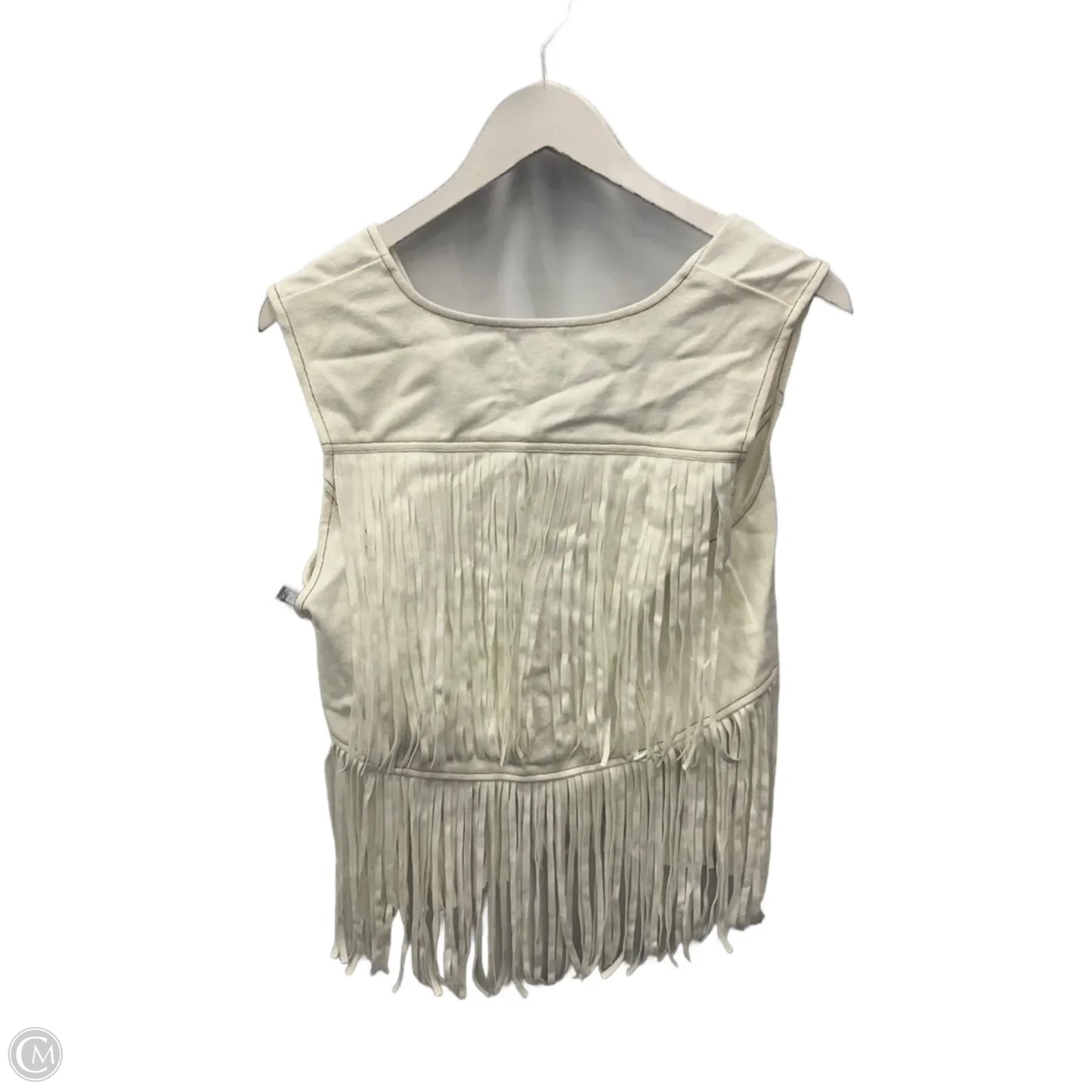 Vest Other By Clothes Mentor In White Denim, Size: L