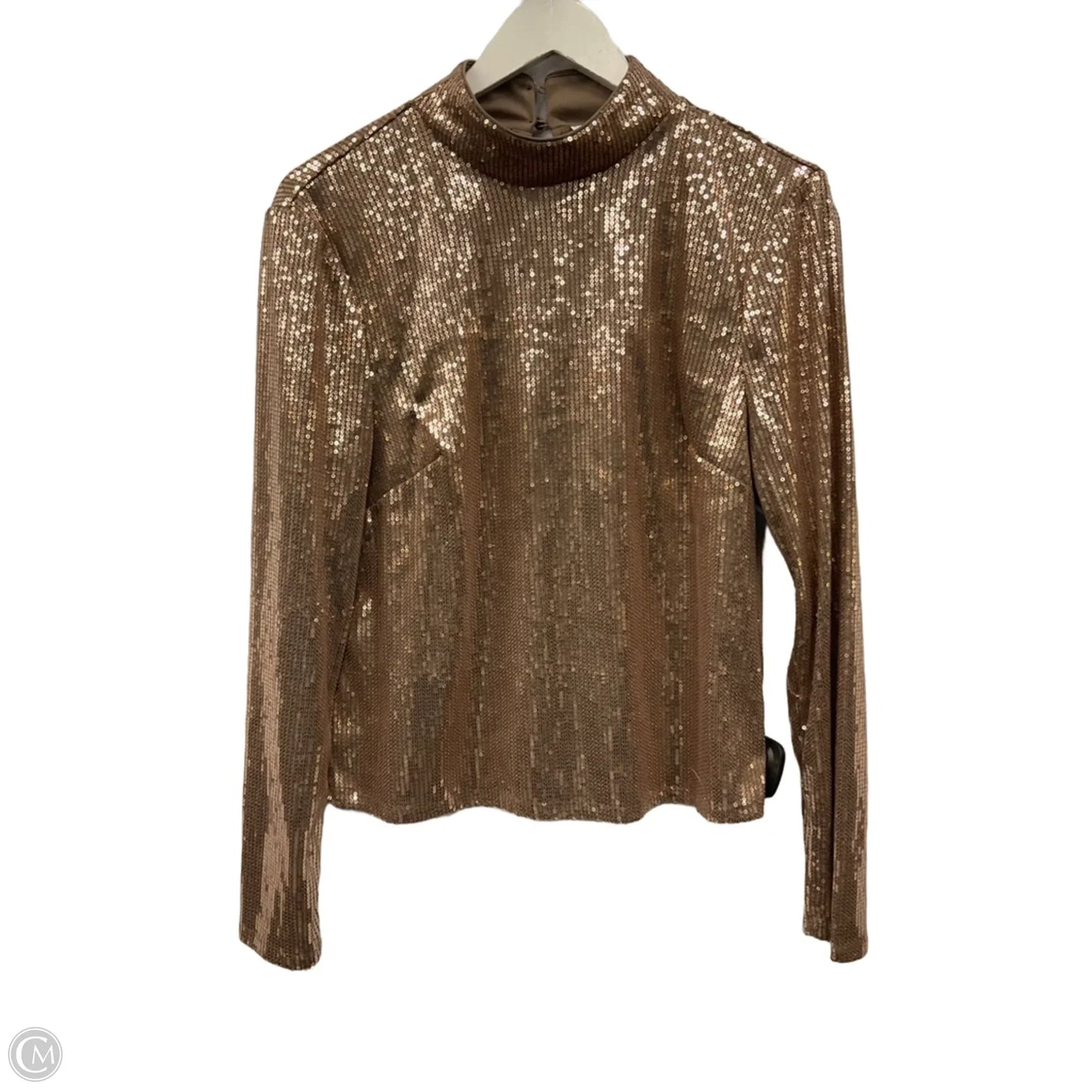 Top Long Sleeve By Nine West Apparel In Rose Gold, Size: L