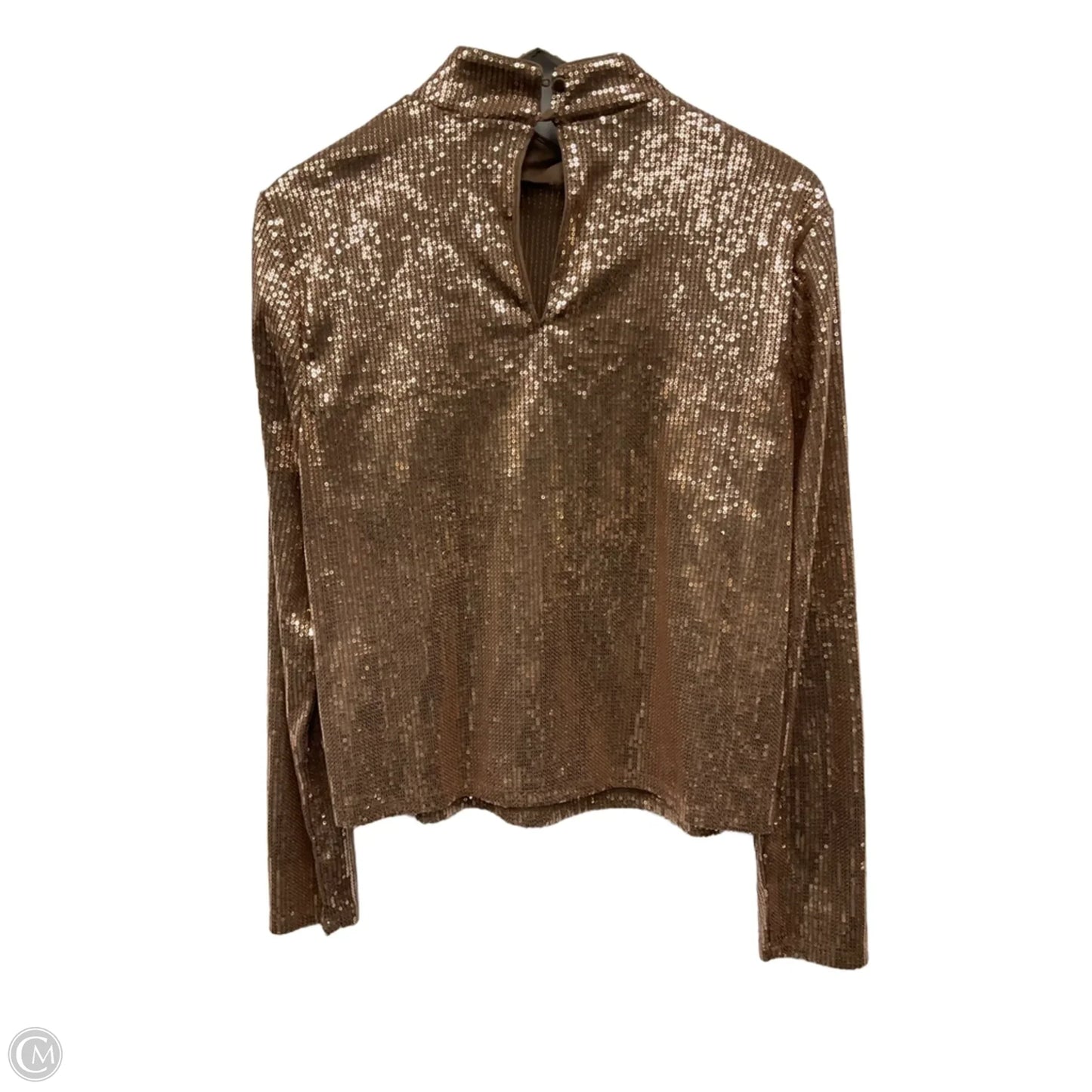Top Long Sleeve By Nine West Apparel In Rose Gold, Size: L