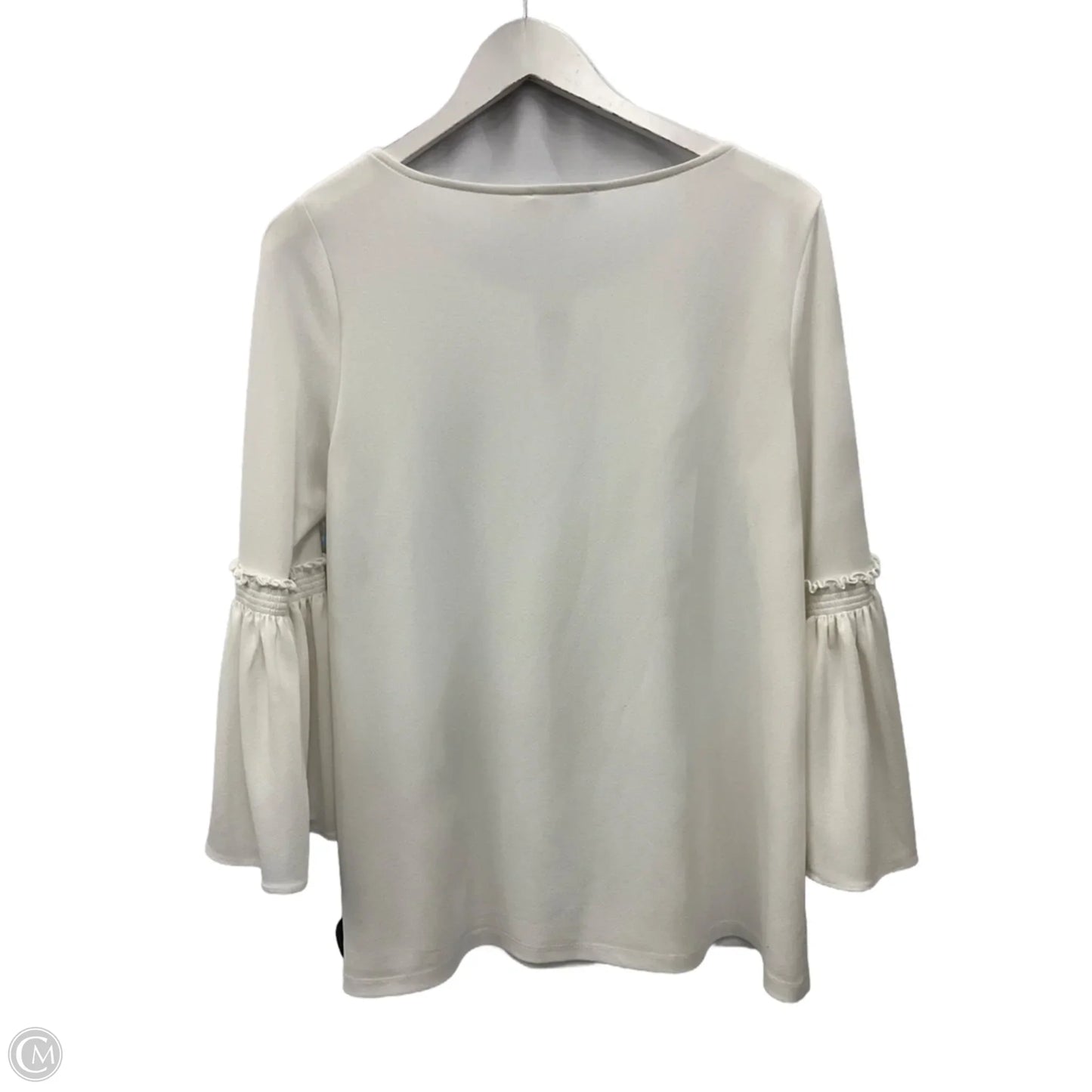 Top Long Sleeve By Calvin Klein In Ivory, Size: M