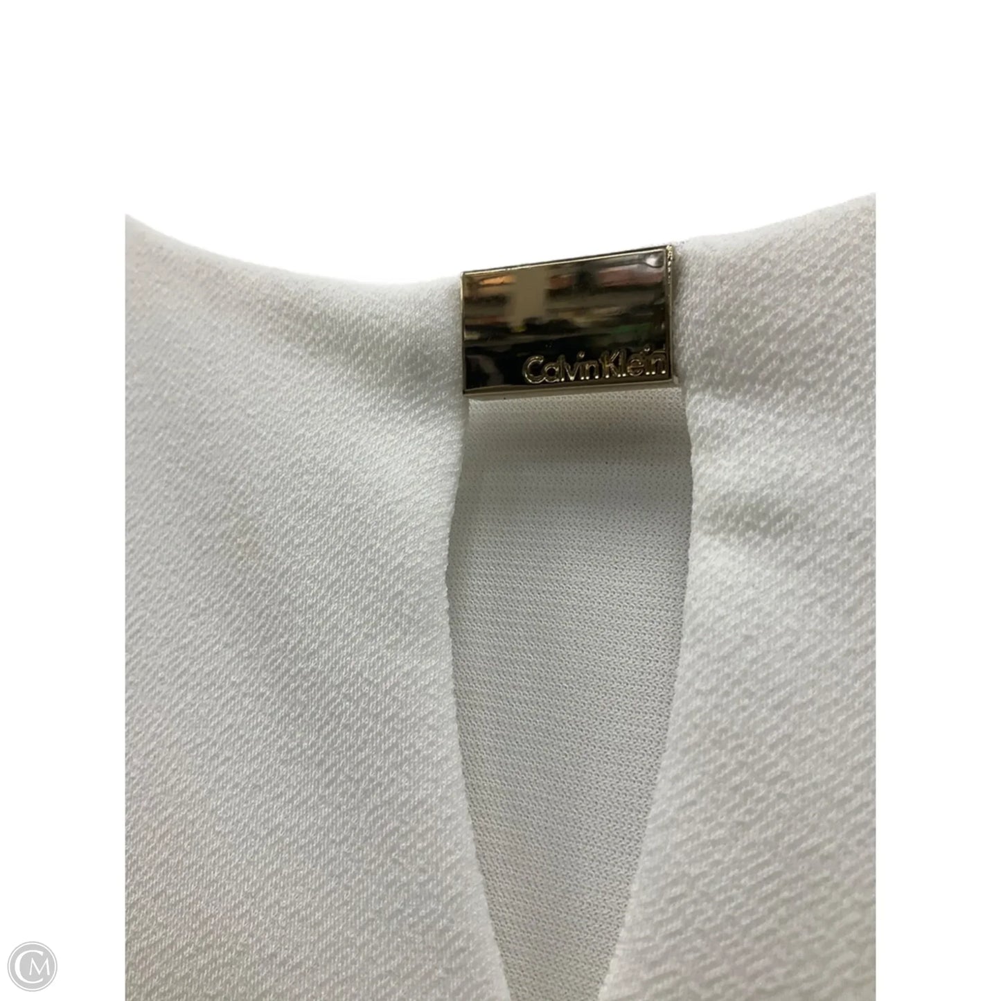 Top Long Sleeve By Calvin Klein In Ivory, Size: M