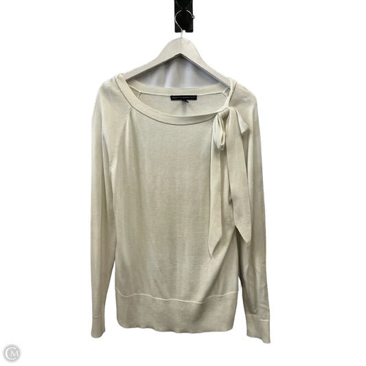 Top Long Sleeve By White House Black Market In Ivory, Size: L