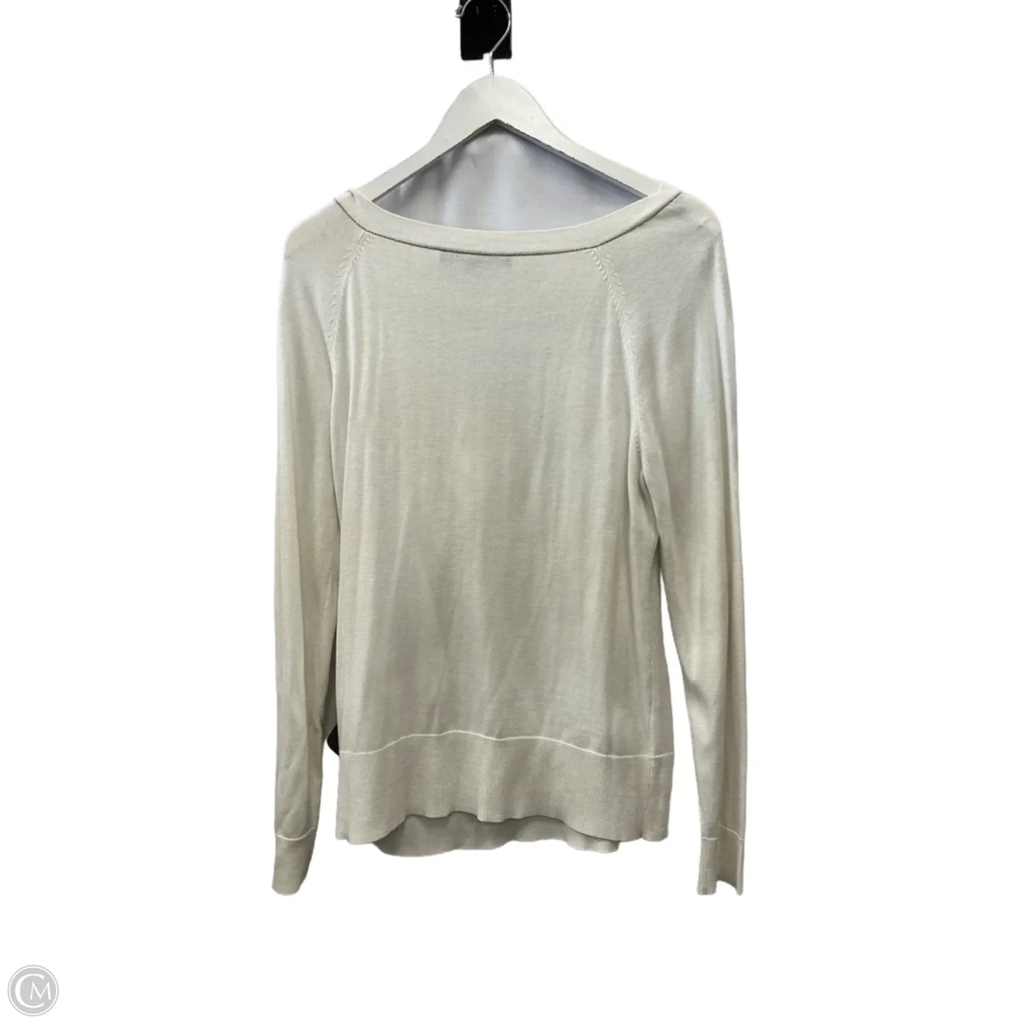 Top Long Sleeve By White House Black Market In Ivory, Size: L