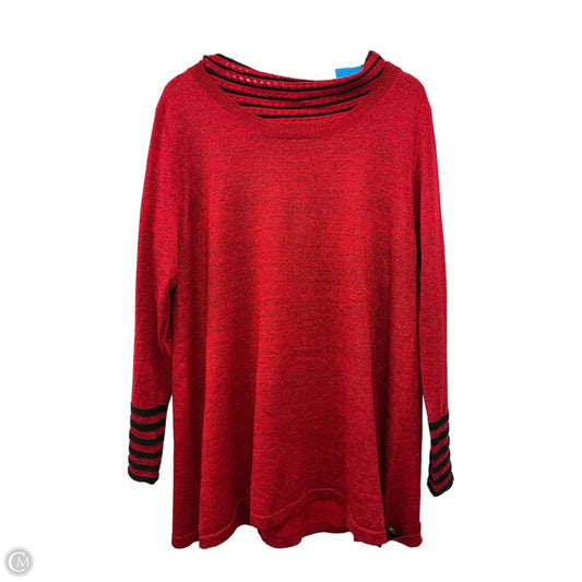 Top 2pc Long Sleeve By Clothes Mentor In Red, Size: 2x