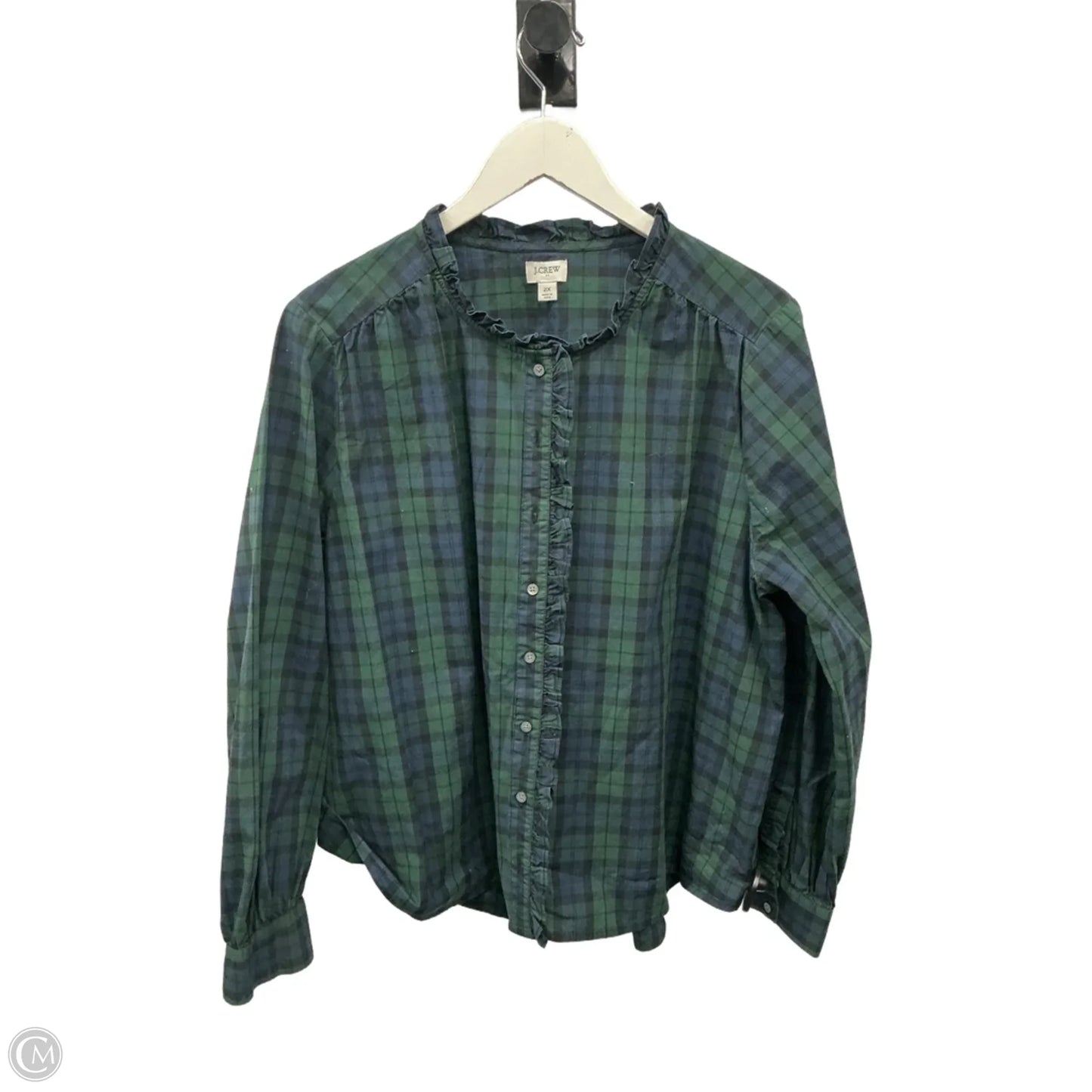 Top Long Sleeve By J. Crew In Blue & Green, Size: 2x