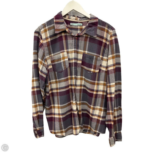 Top Long Sleeve By Maurices In Grey & Purple, Size: Xl
