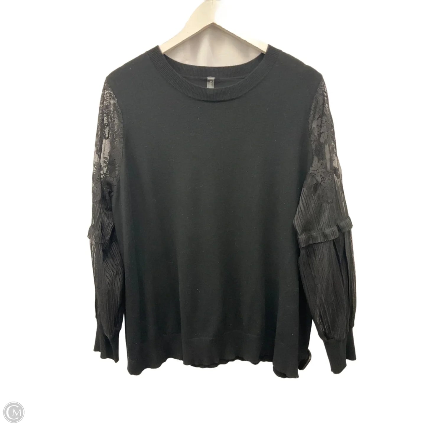 Top Long Sleeve By Massini In Black, Size: 2x