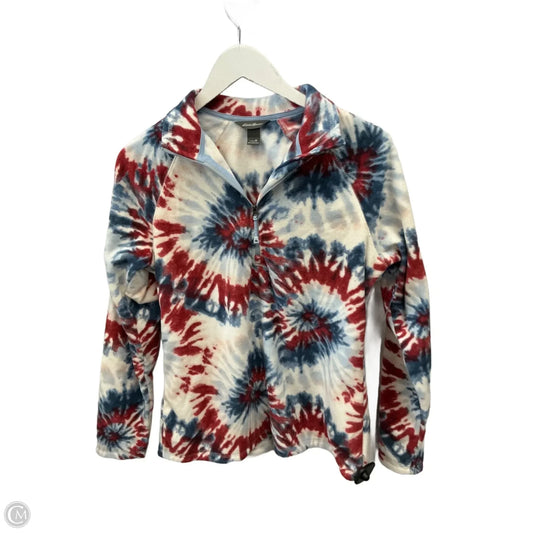 Top Long Sleeve By Eddie Bauer In Blue Red & White, Size: M