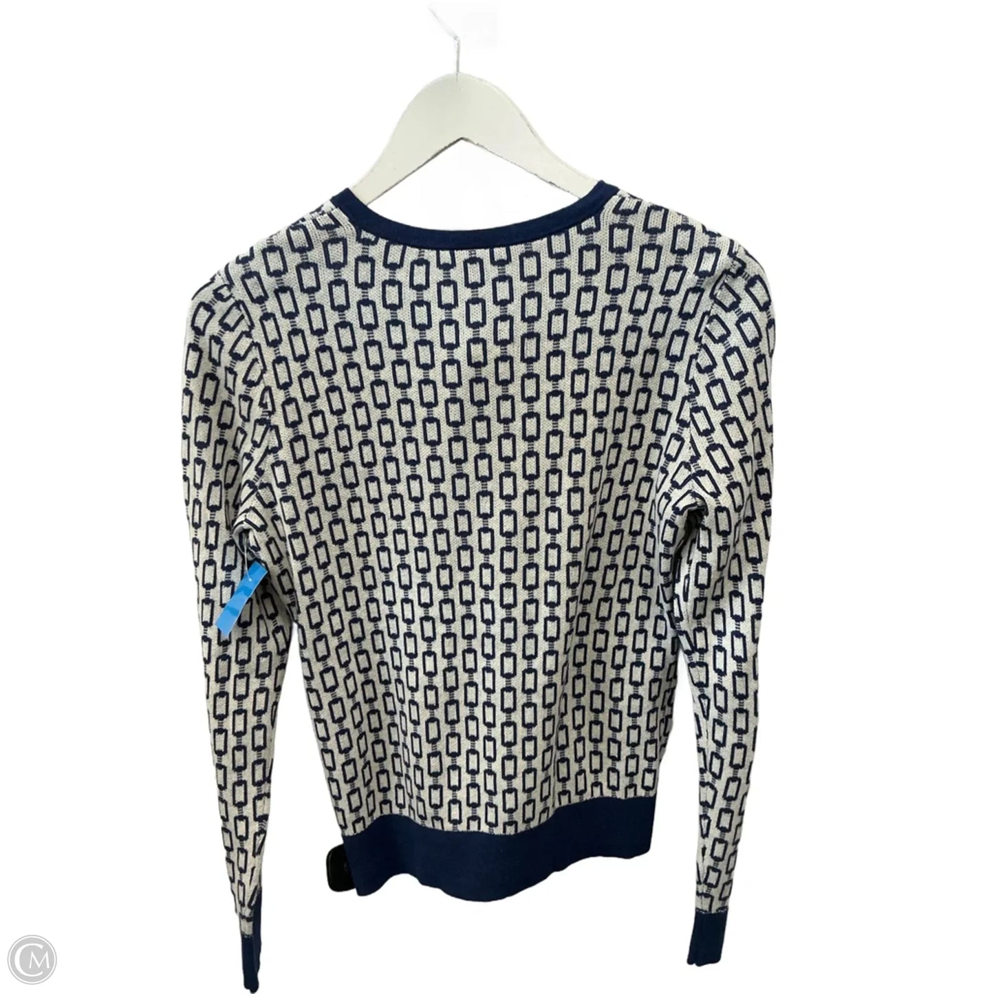 Cardigan By Ann Taylor In Blue & White, Size: S