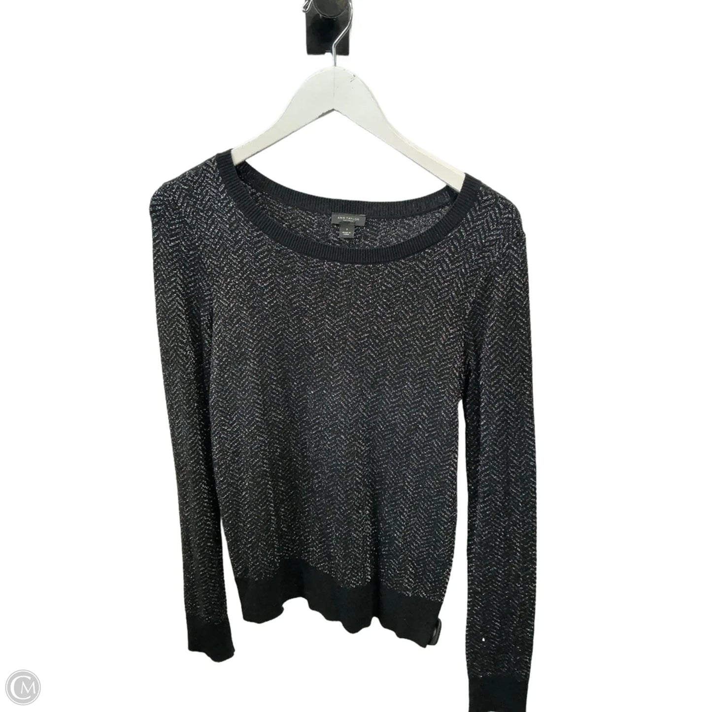 Sweater By Ann Taylor In Black & Silver, Size: S