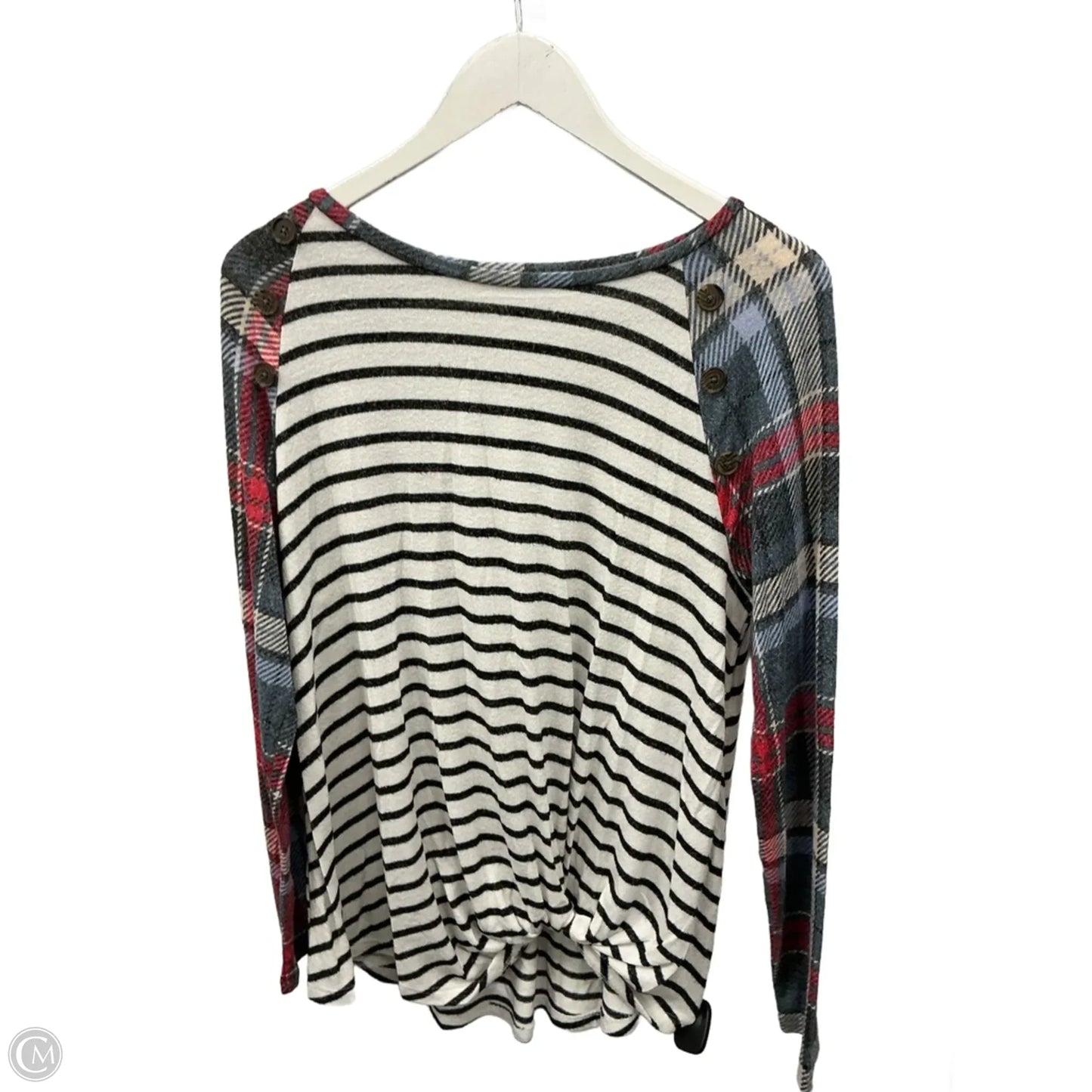 Top Long Sleeve By Maurices In Striped Pattern, Size: L