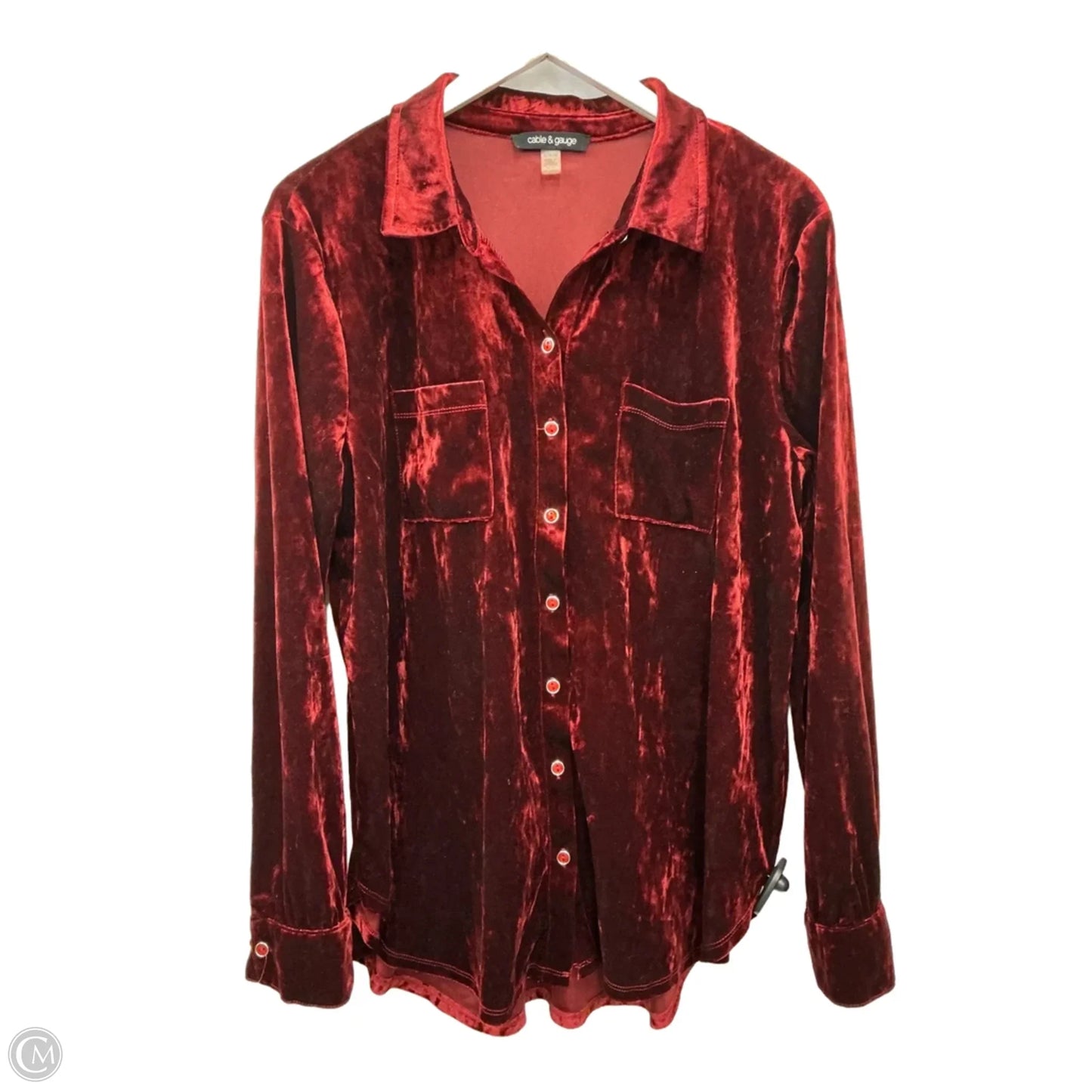 Top Long Sleeve By Cable And Gauge In Red, Size: Xl