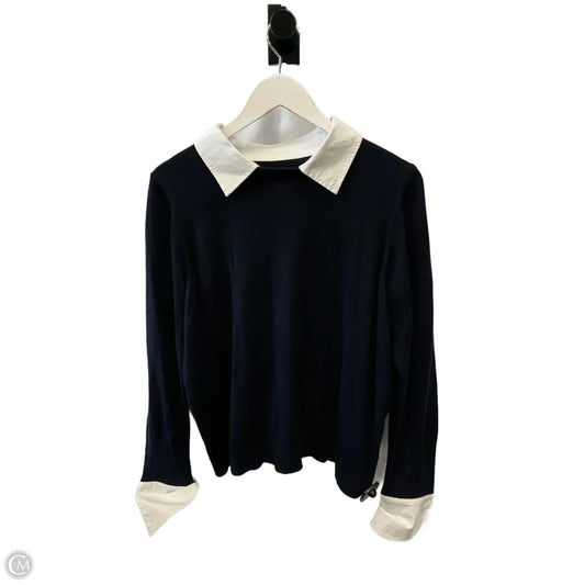 Top Long Sleeve By Laurie Felt In Navy, Size: L