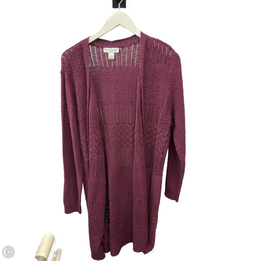 Cardigan By Christopher And Banks In Purple, Size: L