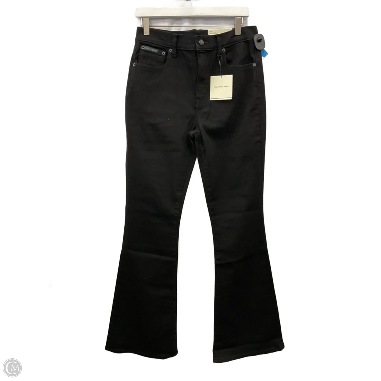 Jeans Flared By Calvin Klein In Black Denim, Size: 12