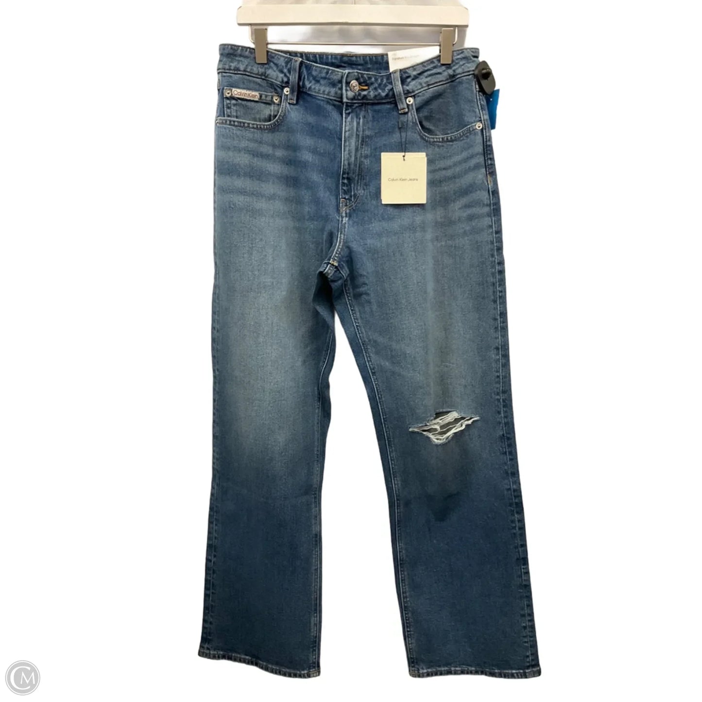 Jeans Straight By Calvin Klein In Blue Denim, Size: 12