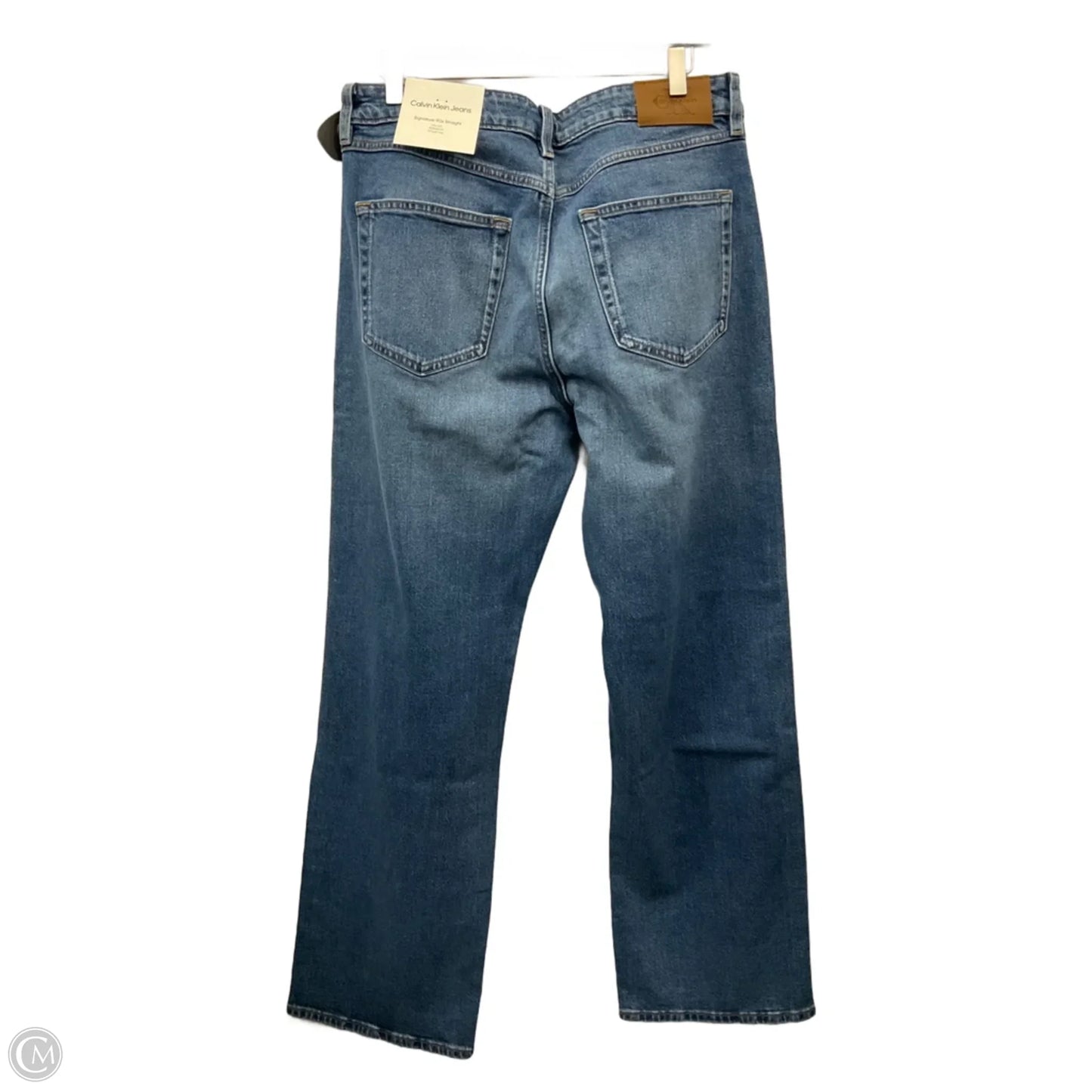 Jeans Straight By Calvin Klein In Blue Denim, Size: 12