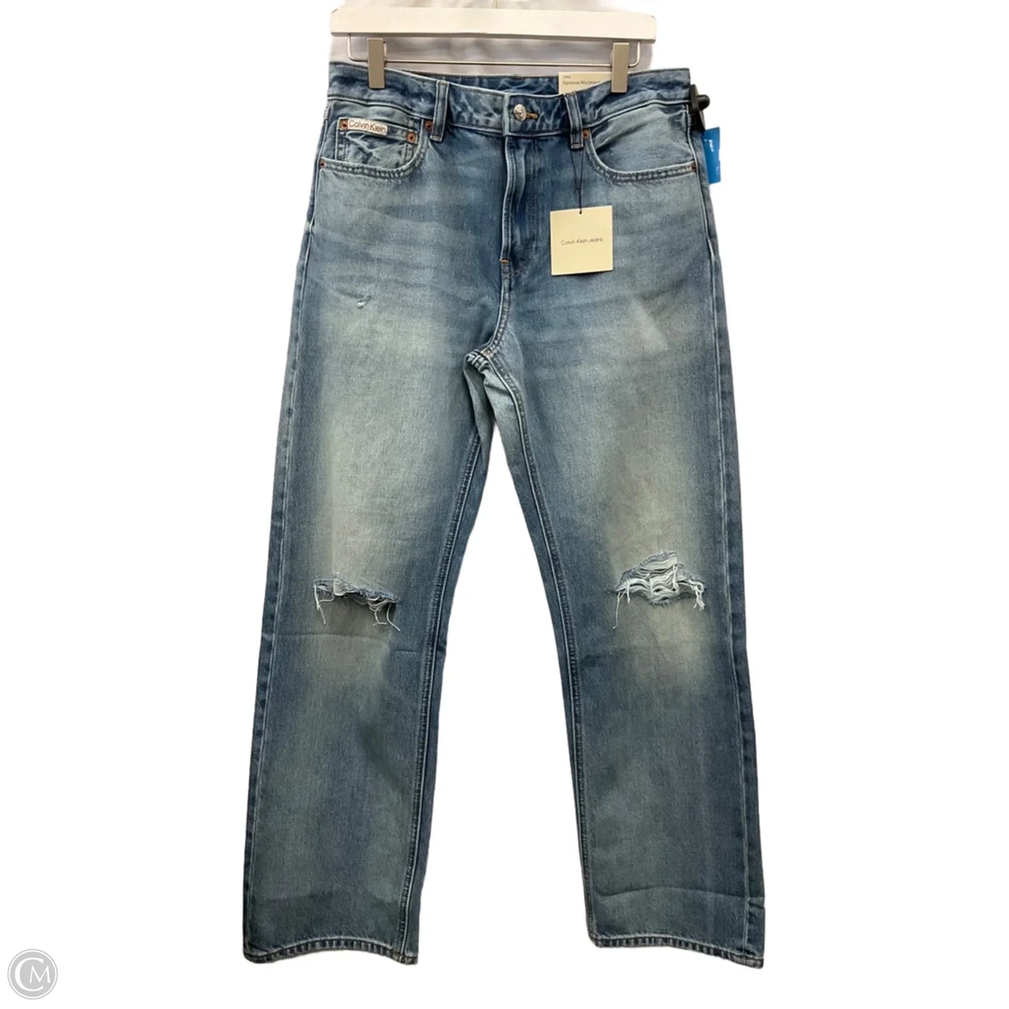 Jeans Straight By Calvin Klein In Blue Denim, Size: 8