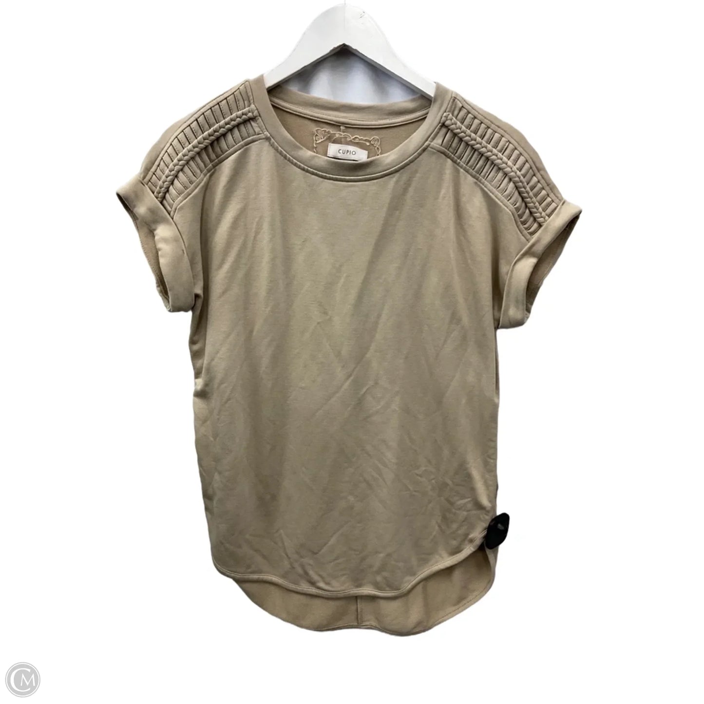 Top Short Sleeve By Cupio In Beige, Size: S