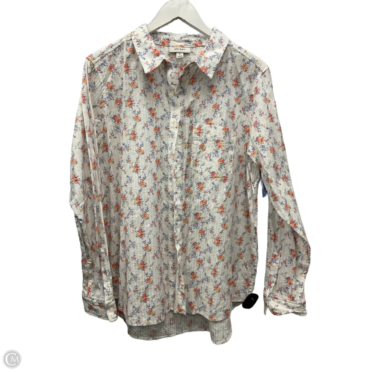 Top Long Sleeve By On 34th In Floral Print, Size: Xl