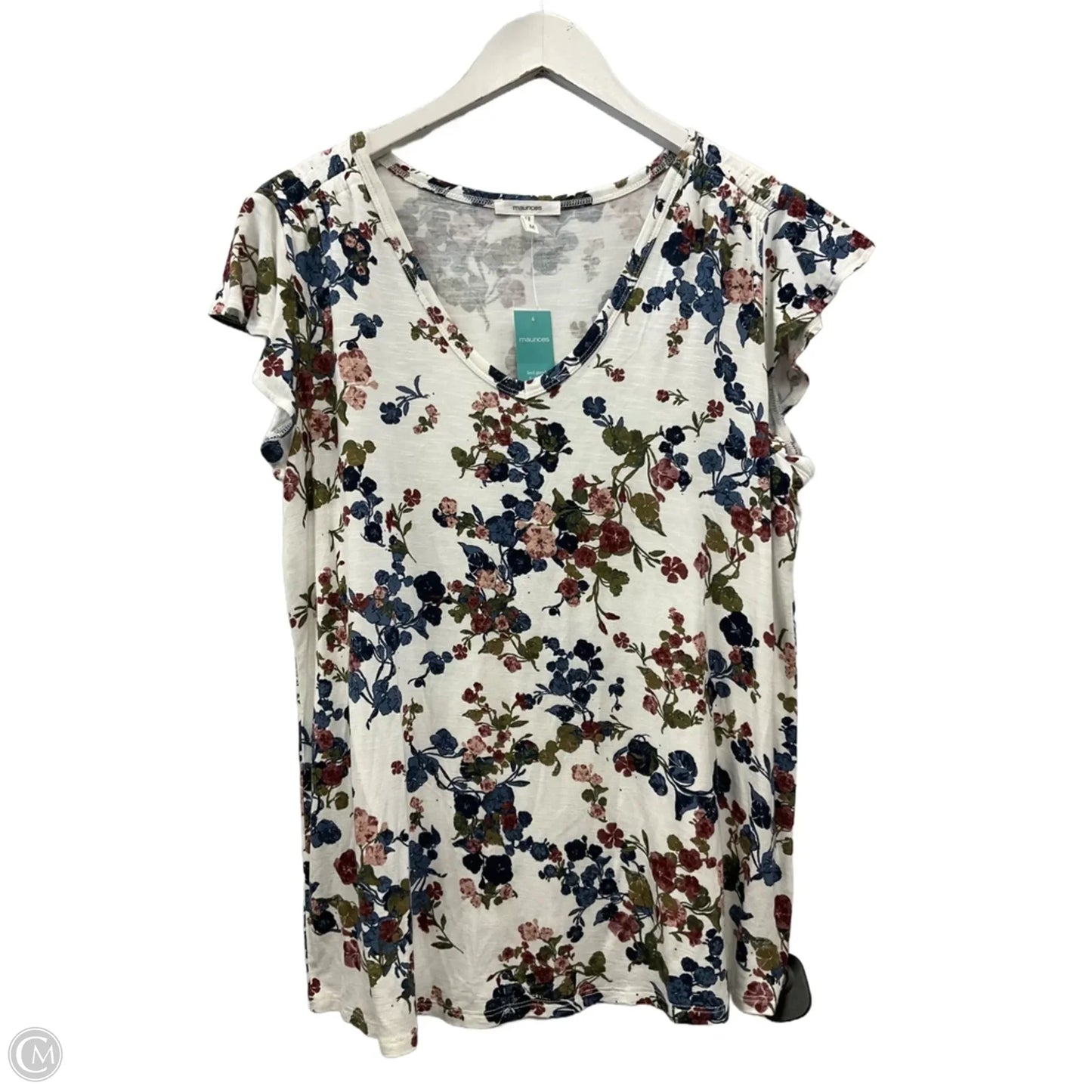 Top Short Sleeve By Maurices In Floral Print, Size: M