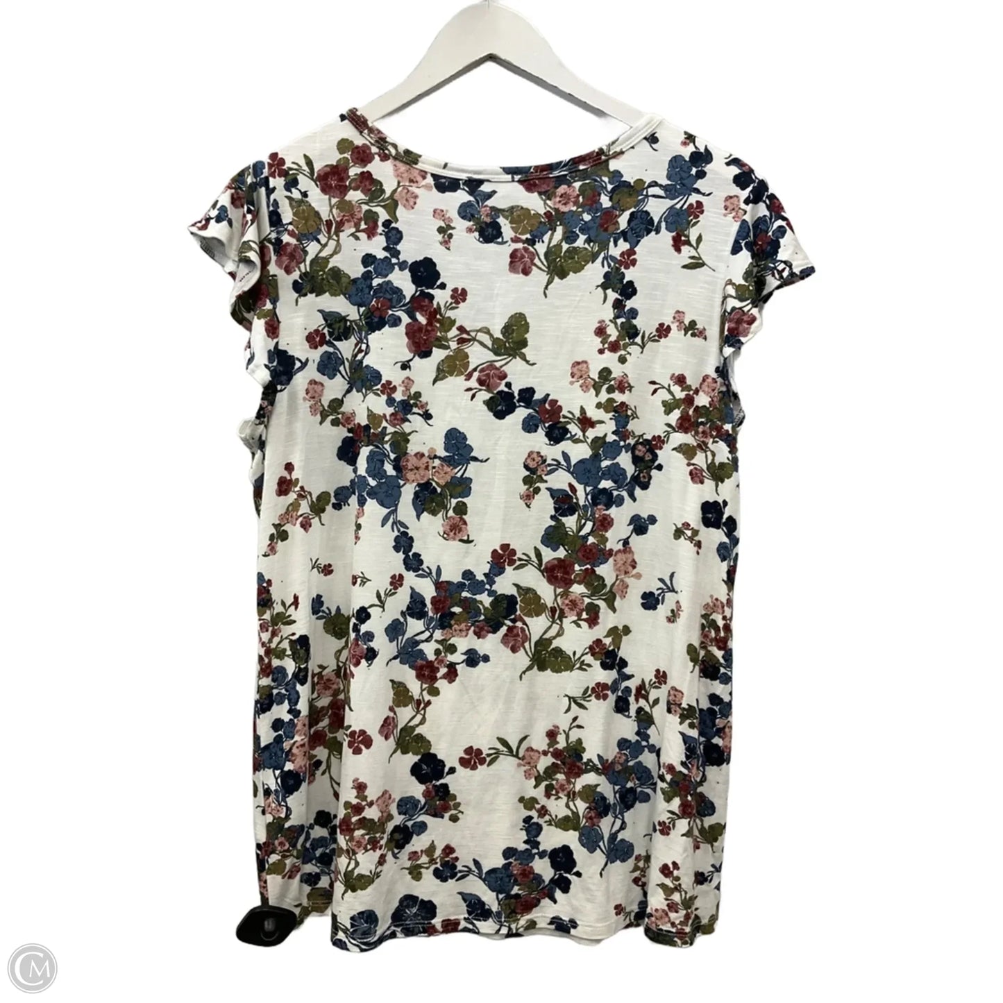 Top Short Sleeve By Maurices In Floral Print, Size: M