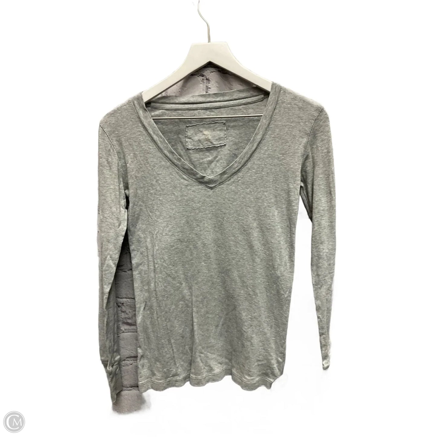 Top Long Sleeve Basic By Gap In Grey, Size: M