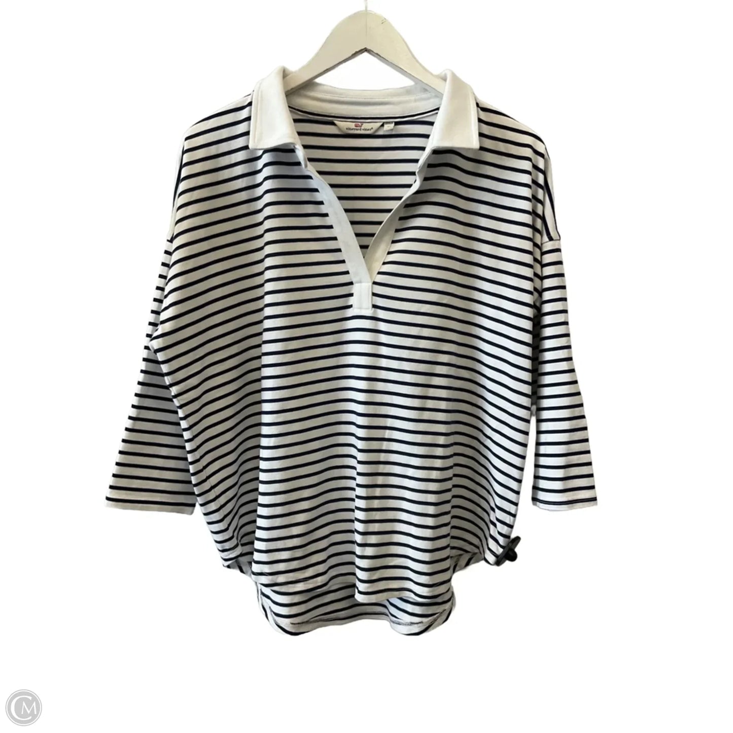 Athletic Top Long Sleeve Collar By Vineyard Vines In Striped Pattern, Size: M