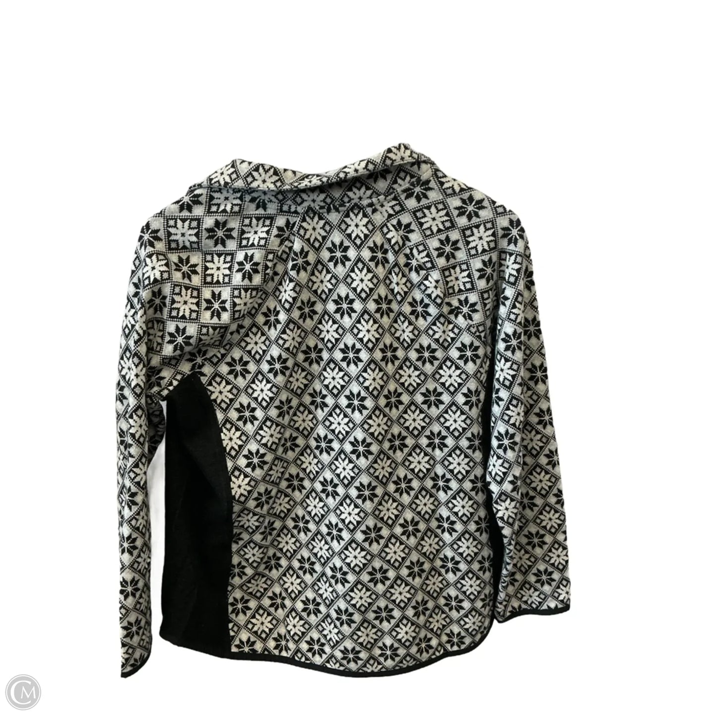 Athletic Sweatshirt Collar By Talbots In Black & White, Size: M