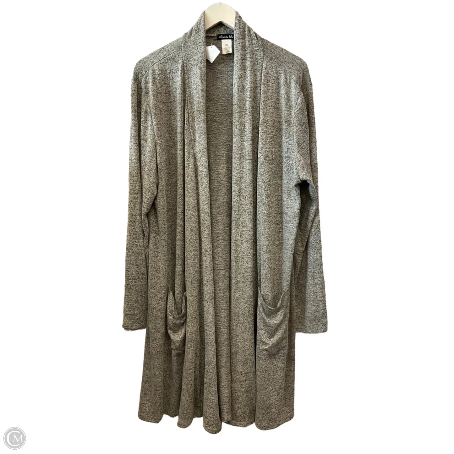 Cardigan By Olivia Blu In Grey, Size: 3x