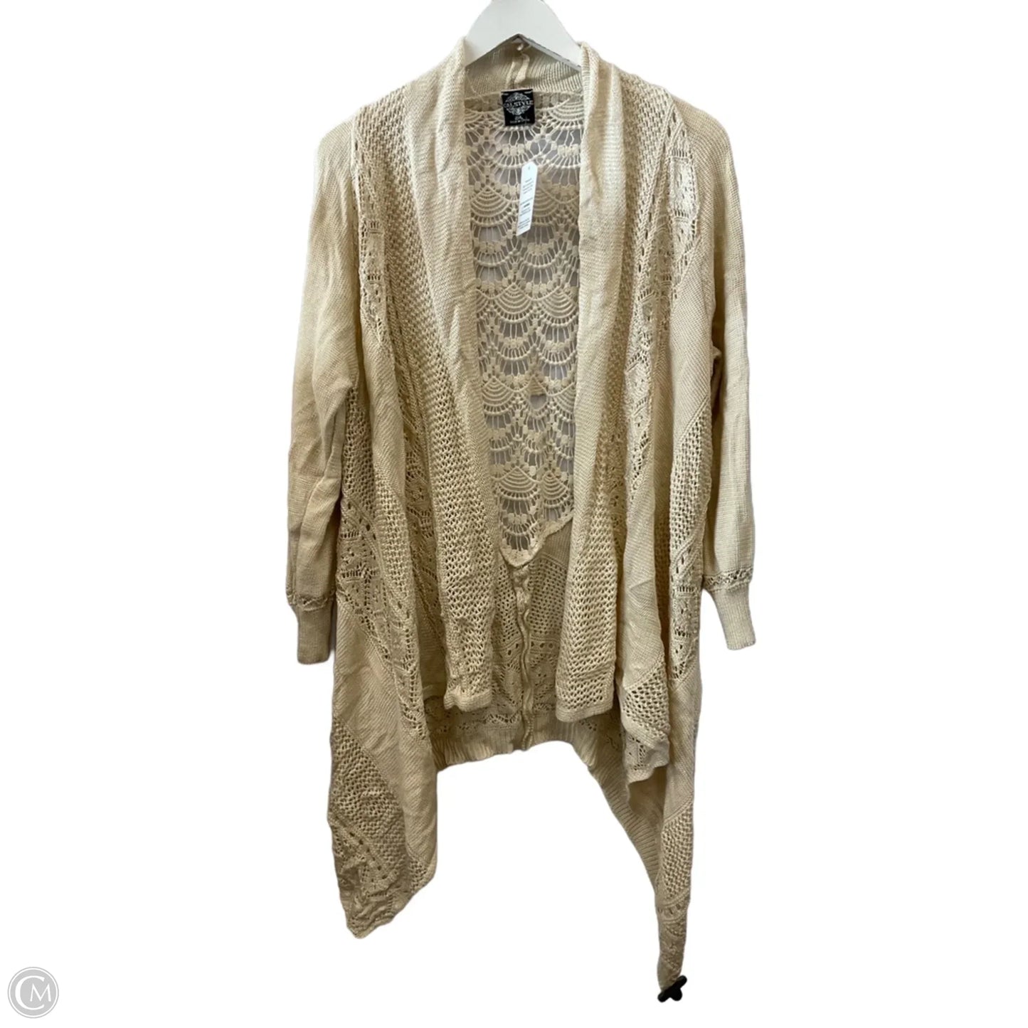 Cardigan By Clothes Mentor In Cream, Size: 2x