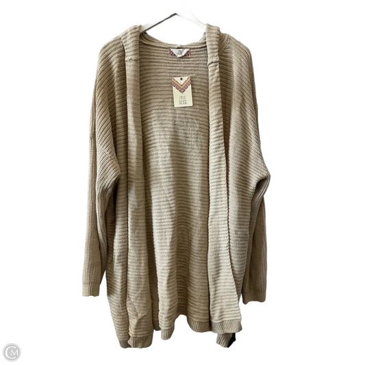 Sweater Cardigan By Pink Rose In Beige, Size: 3x