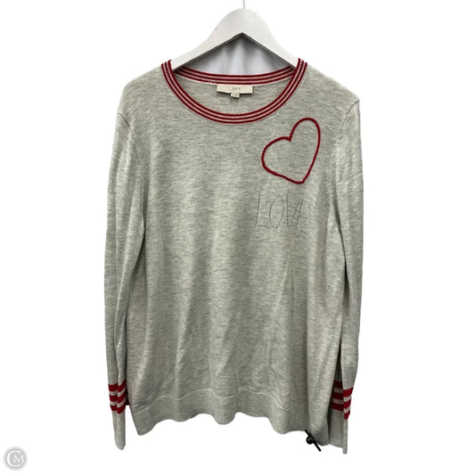 Top Long Sleeve By Loft In Grey, Size: Xxl