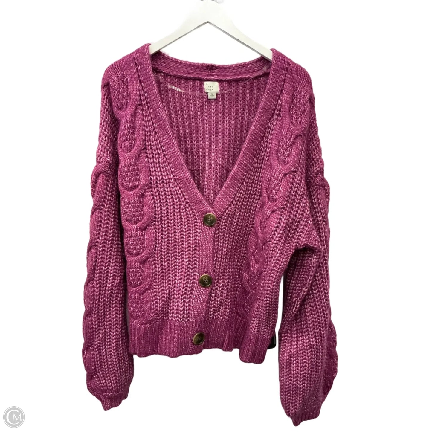 Sweater Cardigan By A New Day In Purple, Size: Xl