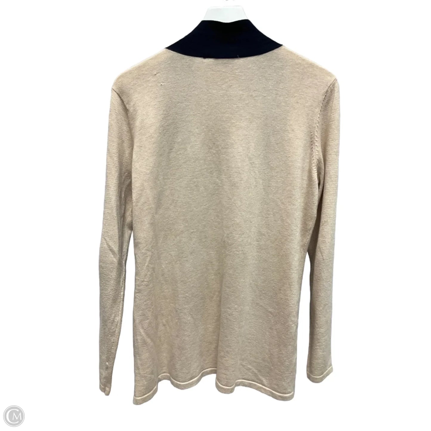 Sweater Cardigan Designer By Neiman Marcus In Tan, Size: L