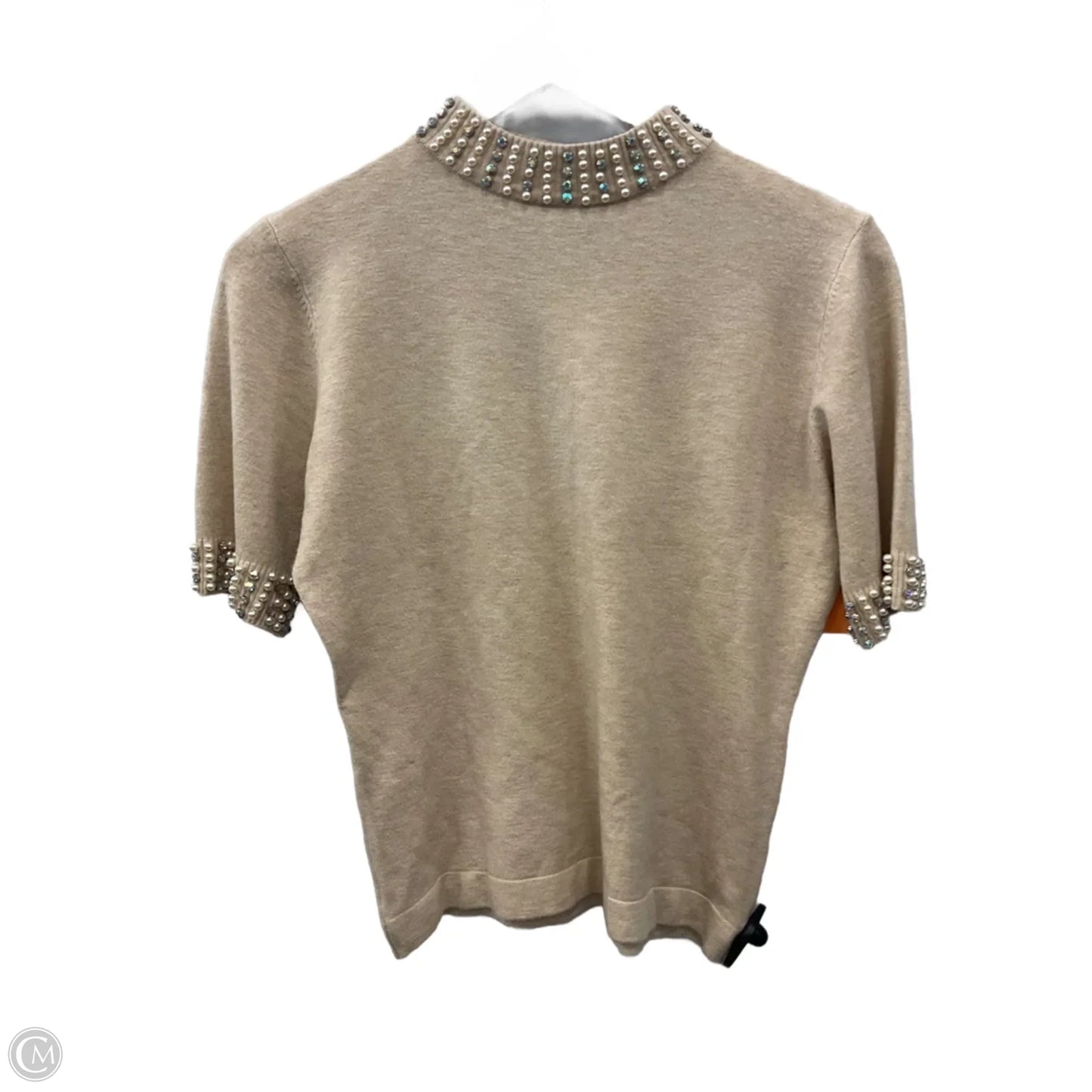 Sweater Short Sleeve By Clothes Mentor In Tan, Size: S