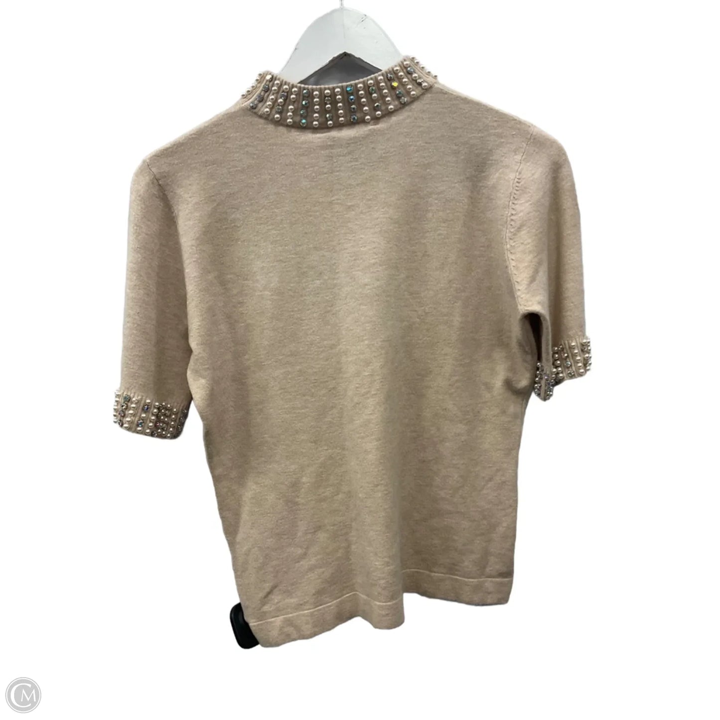 Sweater Short Sleeve By Clothes Mentor In Tan, Size: S
