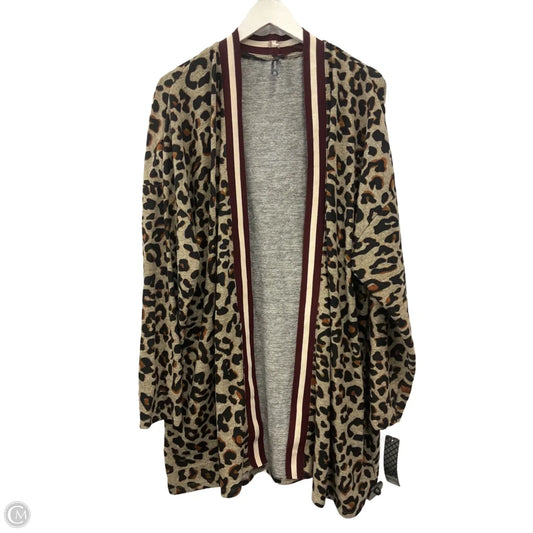 Sweater Cardigan By Massini In Animal Print, Size: 3x