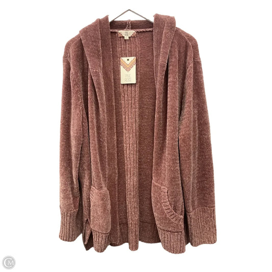 Sweater Cardigan By Pink Rose In Pink, Size: 3x
