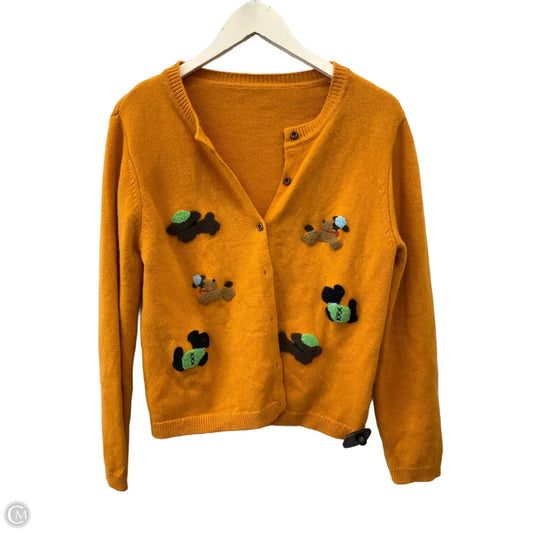 Sweater Cardigan By Clothes Mentor In Gold, Size: M