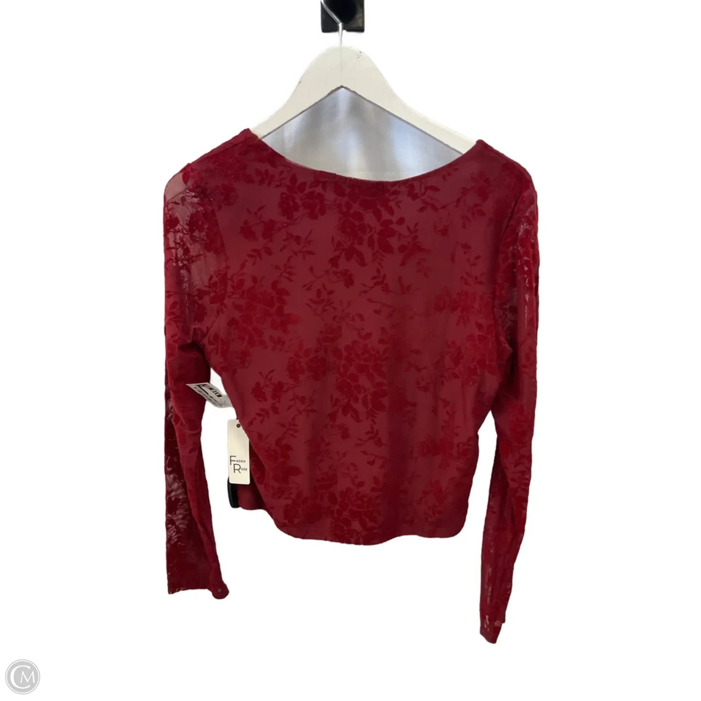 Top Long Sleeve By Faded Rose In Maroon, Size: Xl