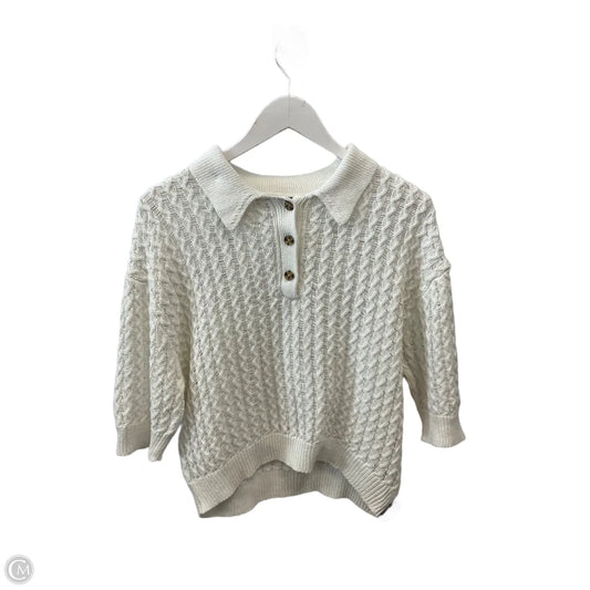 Sweater Short Sleeve By Gap In Ivory, Size: M
