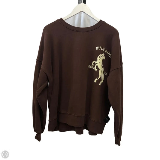 Sweatshirt Crewneck By Wild Fable In Brown, Size: L