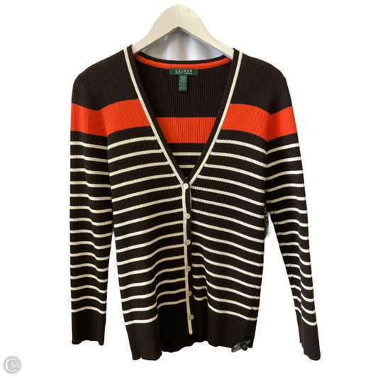Cardigan By Lauren By Ralph Lauren In Brown & Orange, Size: M