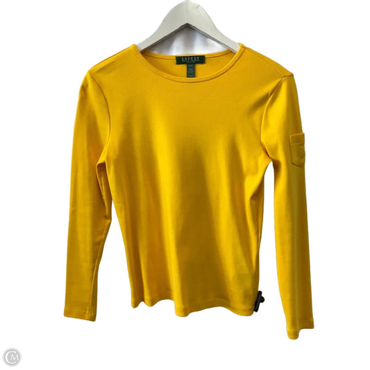 Top Long Sleeve Basic By Lauren By Ralph Lauren In Yellow, Size: Sp
