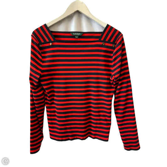 Top Long Sleeve By Lauren By Ralph Lauren In Striped Pattern, Size: Xl