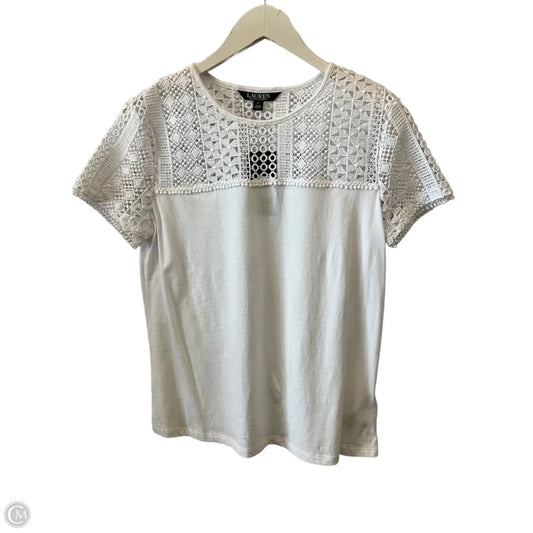 Top Short Sleeve By Lauren By Ralph Lauren In White, Size: M